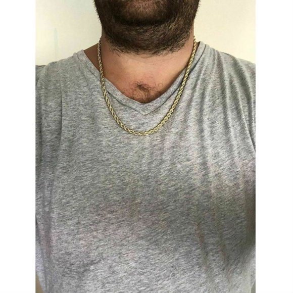 Harlembling 14k Gold Steel Thick 5mm Rope Chain - Picture 3 of 11